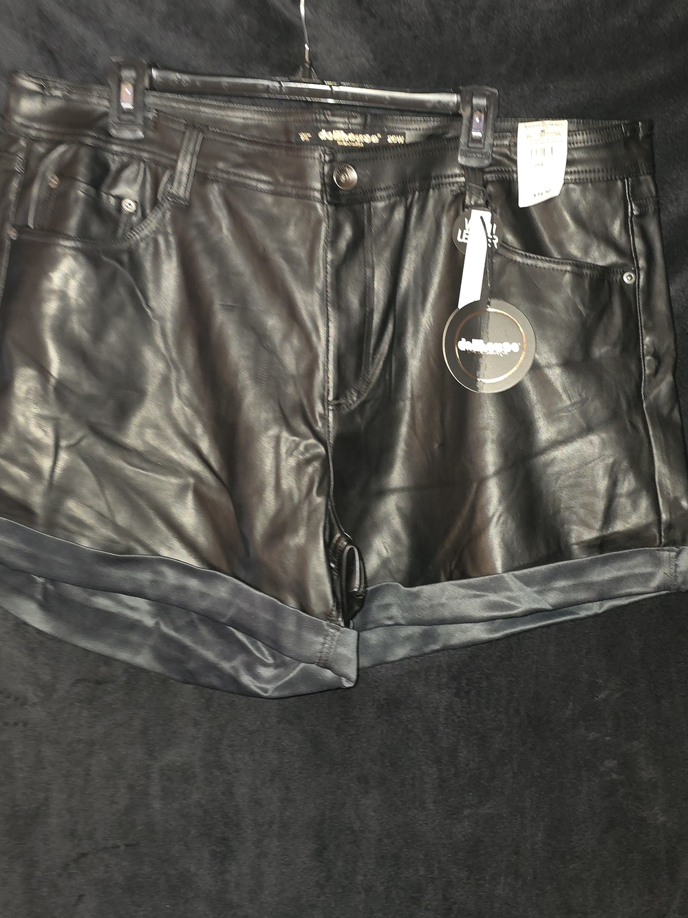 Black Faux Leather Women’s Shorts